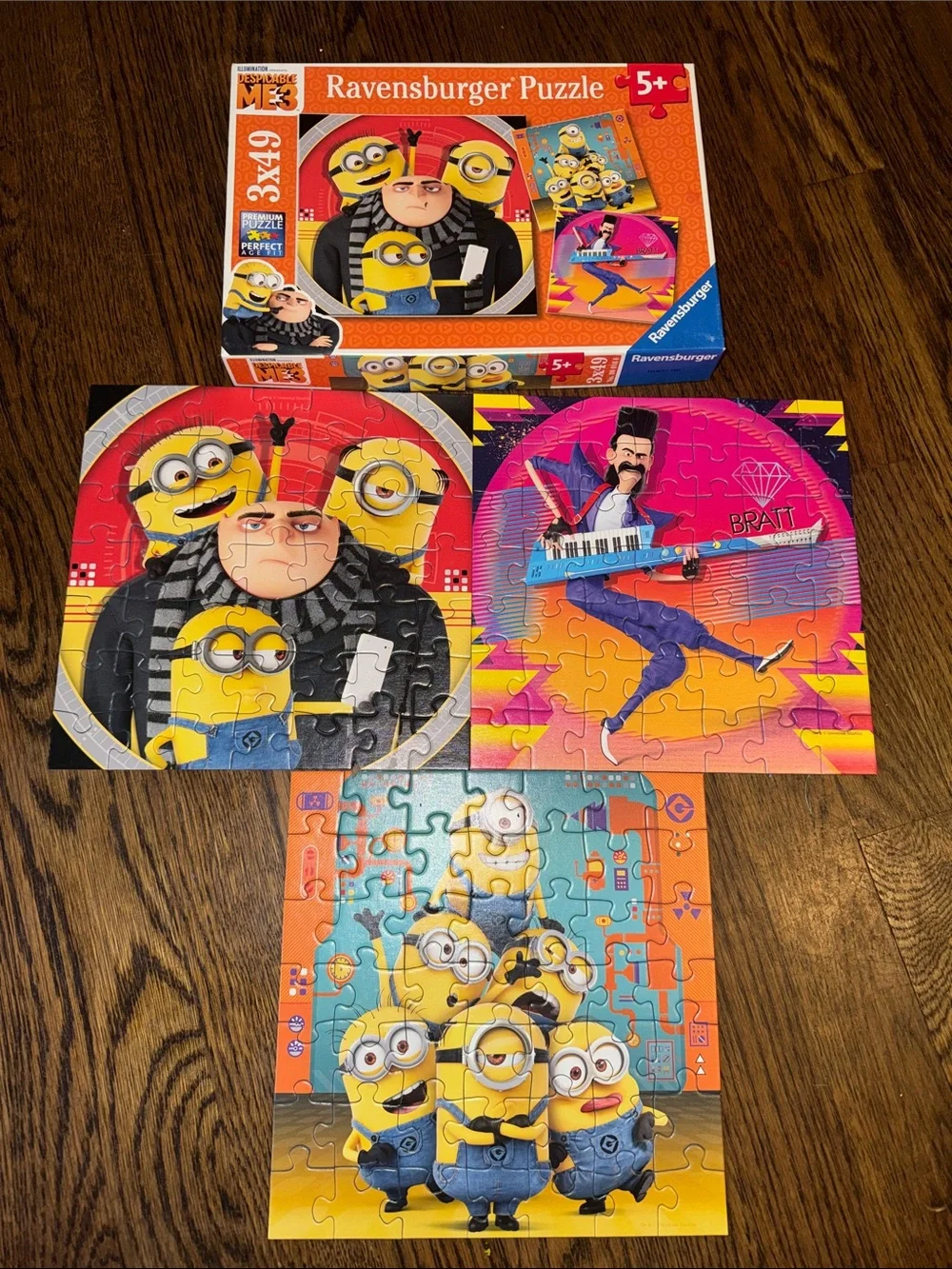 Ravensburger Minions 3-in-1 Puzzle Set - Yellow, Red, Pink, Blue, Orange